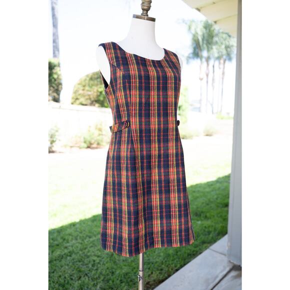 Vintage Plaid Mini Dress - Picture 2 of 10